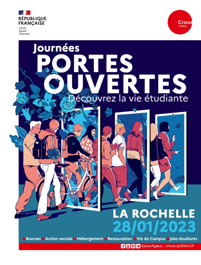 Découvrez la vie étudiante avec le Crous de Poitiers ! 1 CROUS JPO 2023 LA ROCHELLE 190x250 RVB e1669978294402