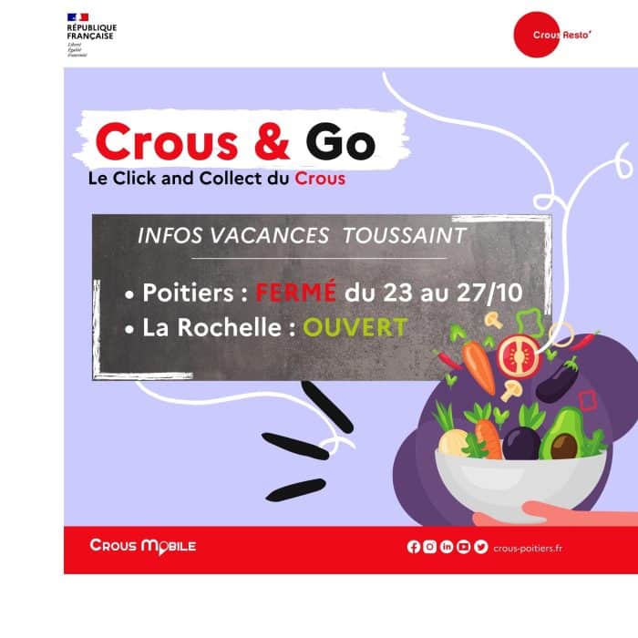 Crous & Go · Infos vacances de la Toussaint 1 CROUS GO FERMETURES 1